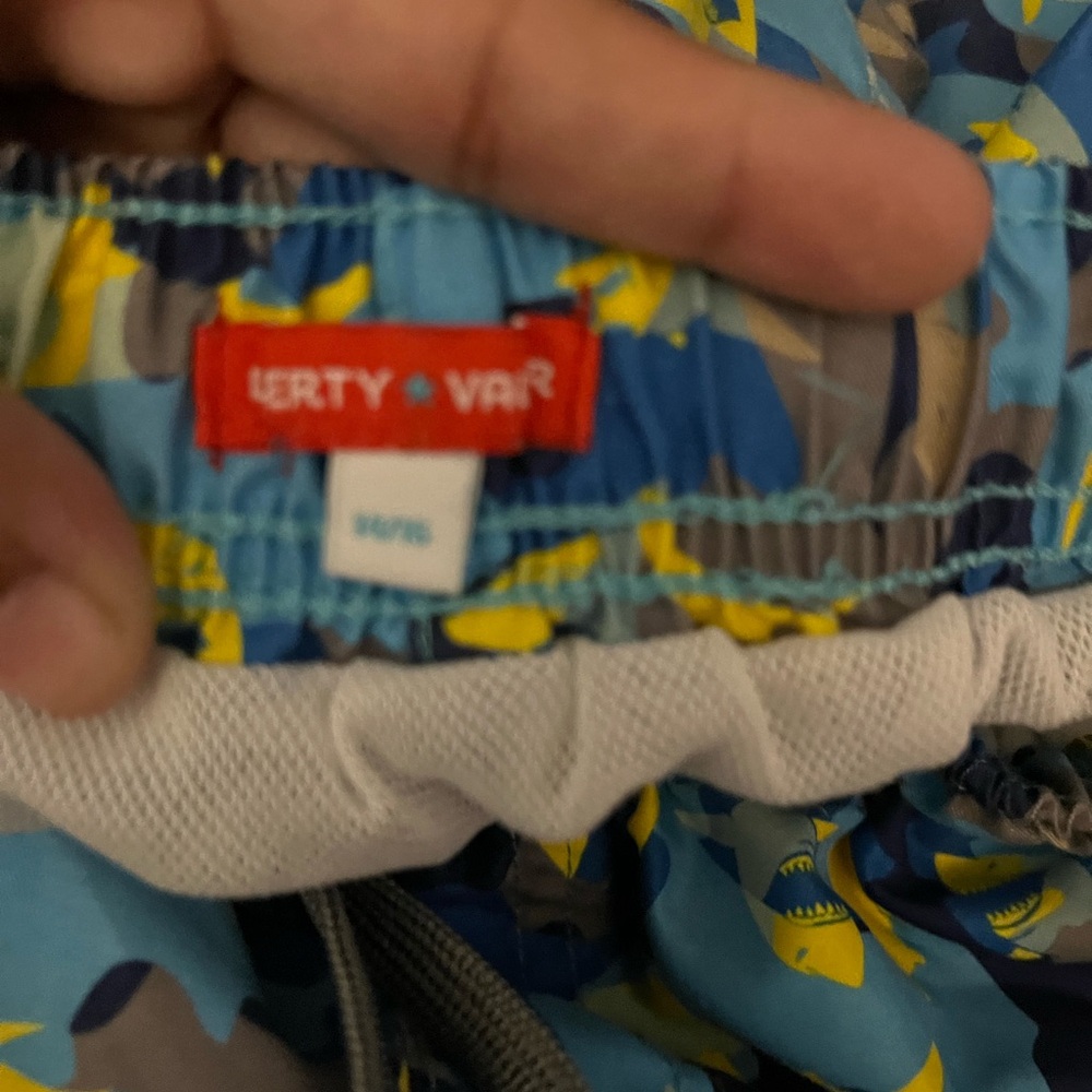 Blue and Yellow Swim Trunks with Elastic Waistband - Picture 3 of 3